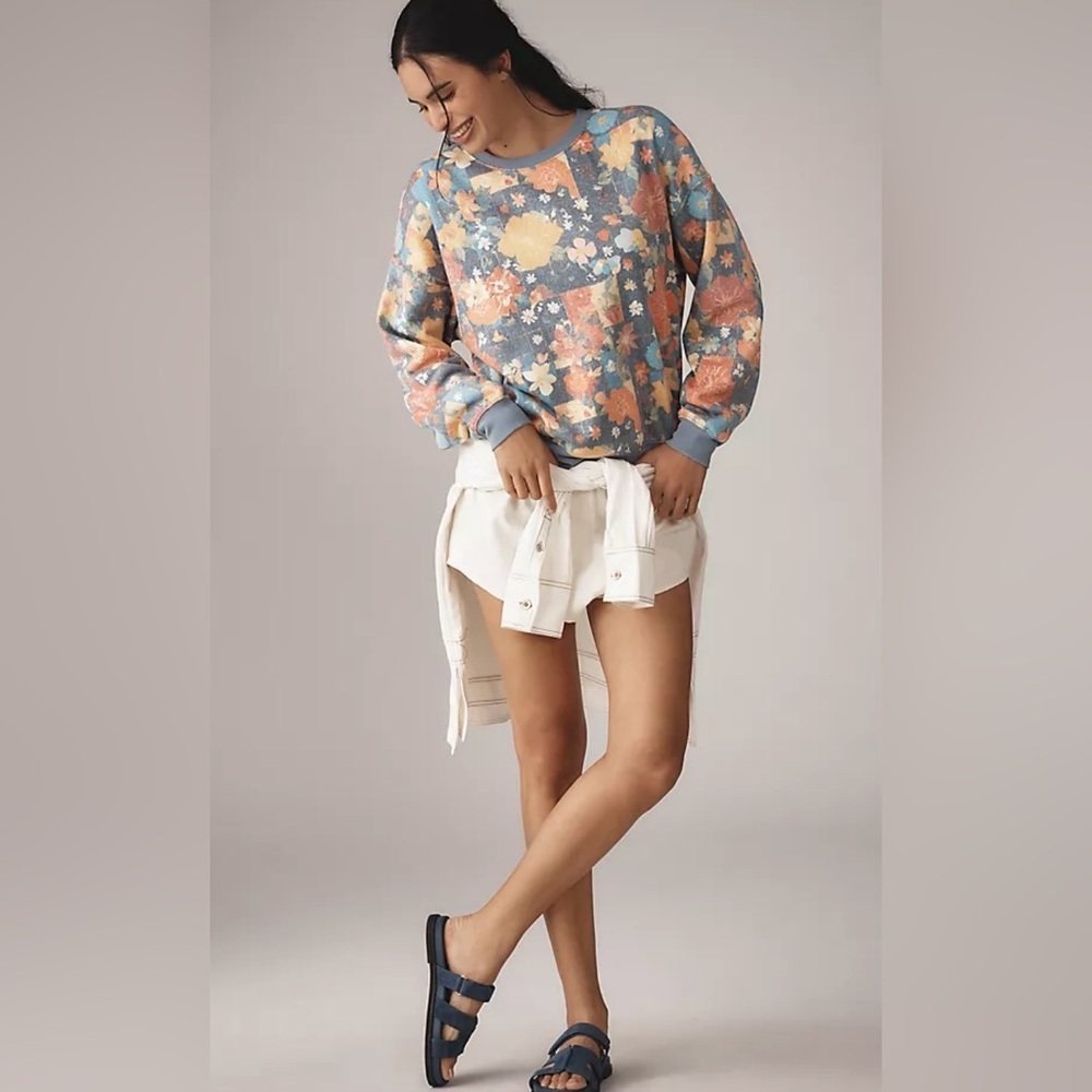 Anthropologie Beach Riot Quilt-Pattern Sweater